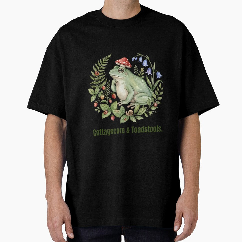 Cottagecore Mushroom Frog T-shirt - Nature Lover Gift by ZyxDes