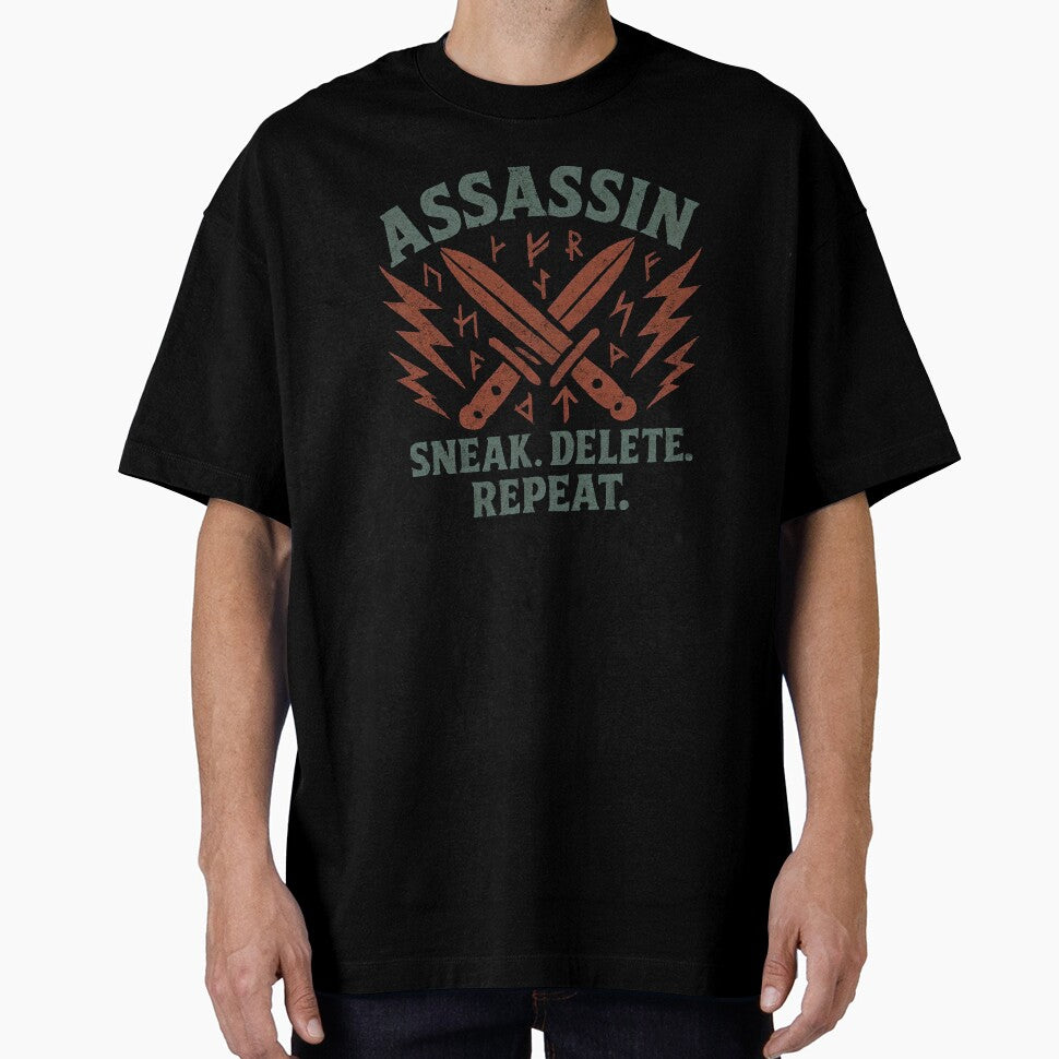 Pixel Assassin Emblem – RPG Stealth Crit Specialist Gaming Art by GitGudGear