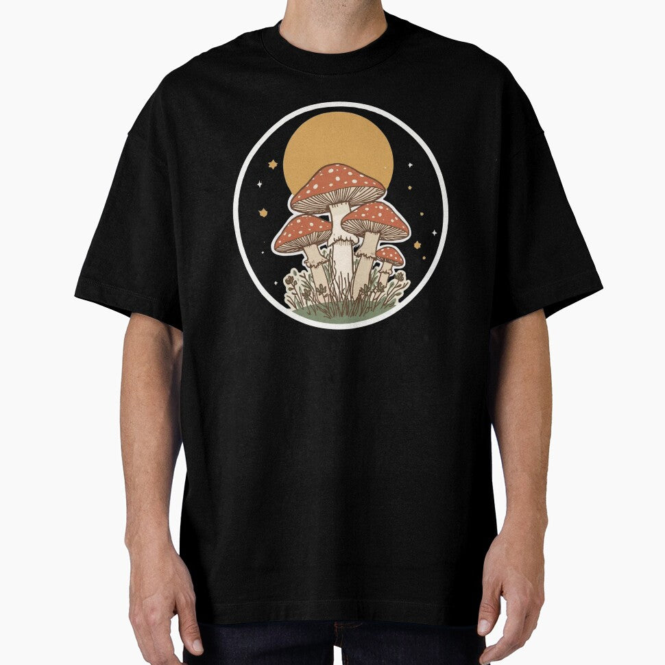 Retro Toadstool Meadow: A Muted Palette Nature Illustration by The Daily Palette