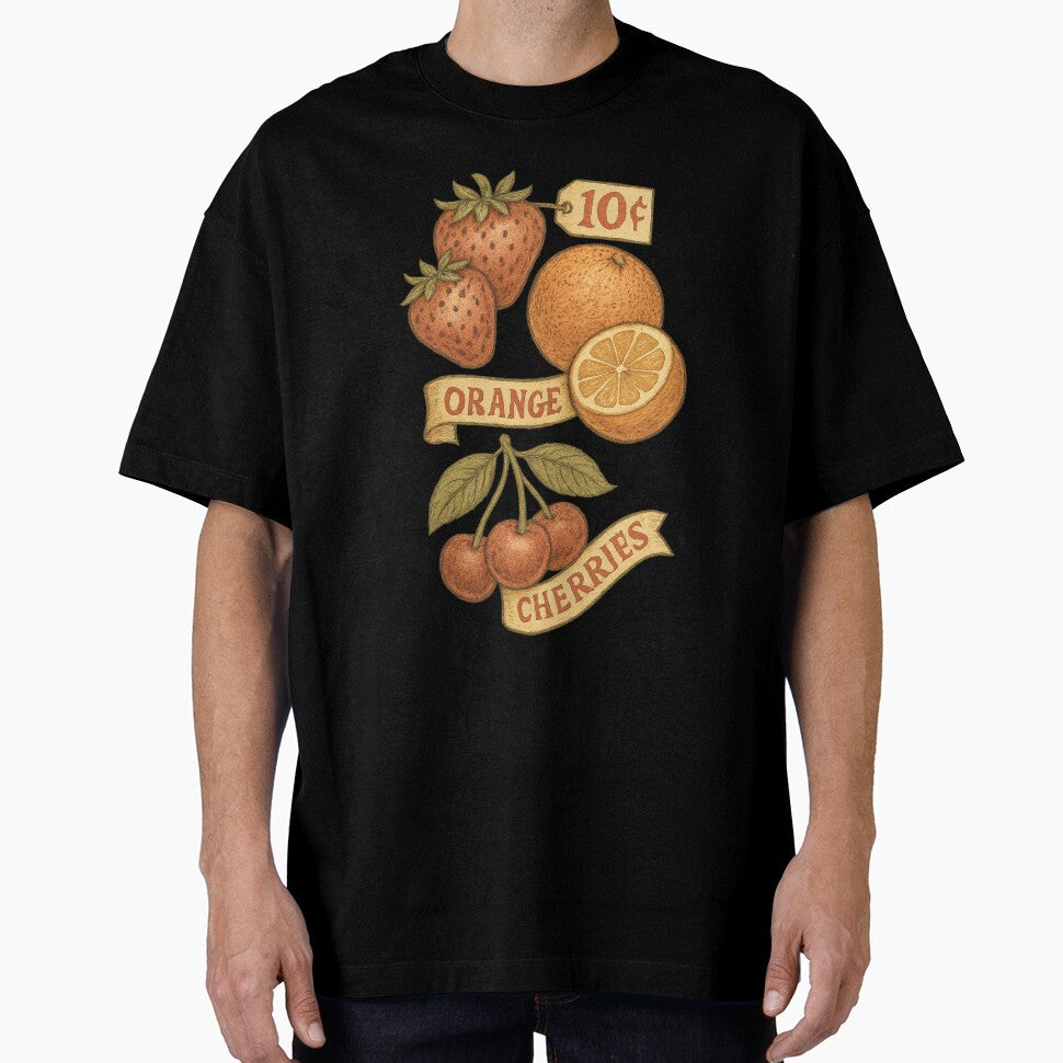 Vintage Fruit Illustration – Hand-Drawn Retro Fruit Design by Rushurban