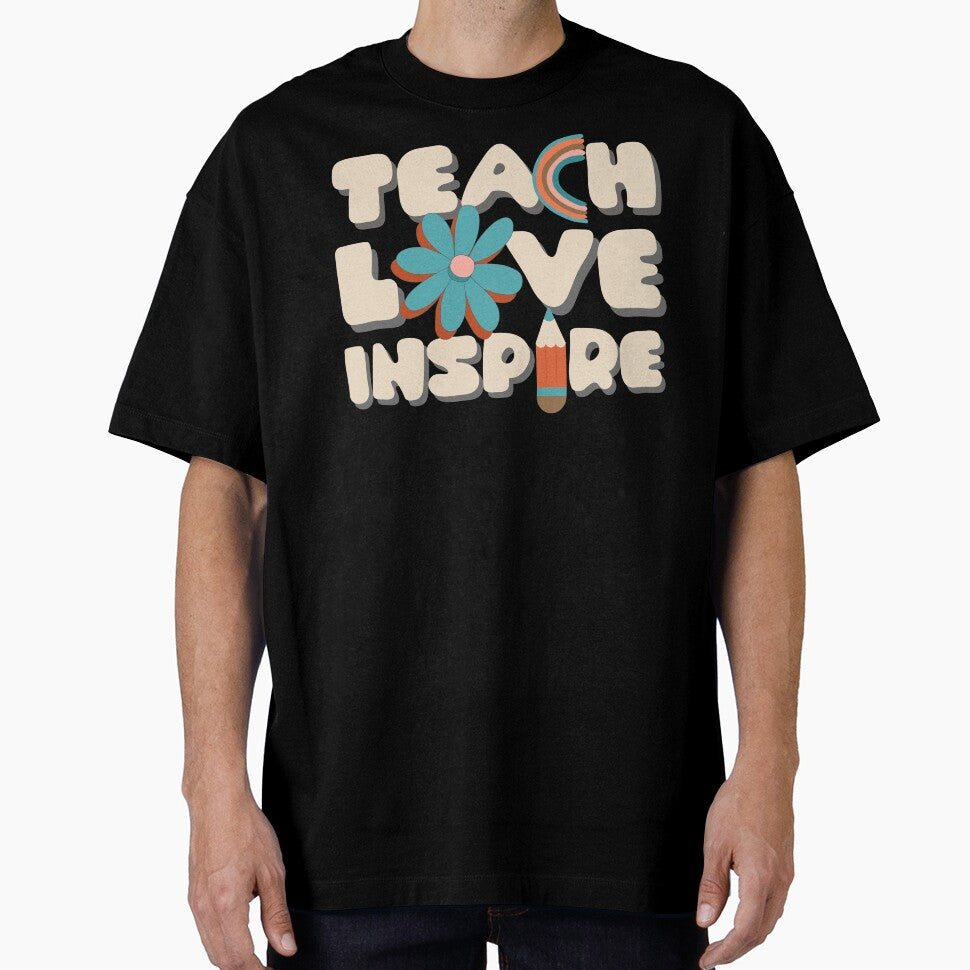 Retro Teacher Gift,  Back to School for Teacher, Teach Love Inspire by JKDESIGNS61219