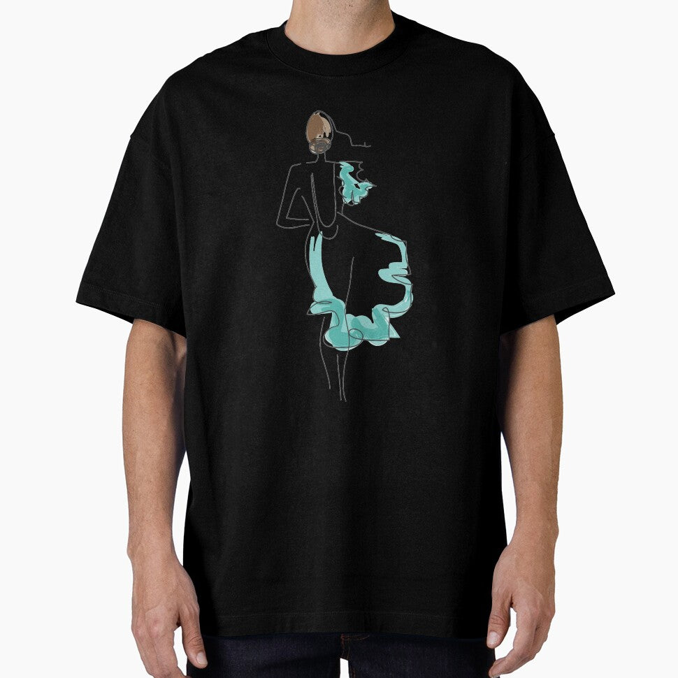 Stylish, Minimalist Model Fashion Feminine Line Art Drawing by RLYGR8