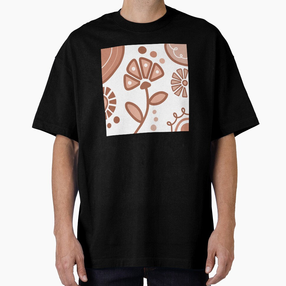 Brown And White Flower Boho Design by Sartoris Art