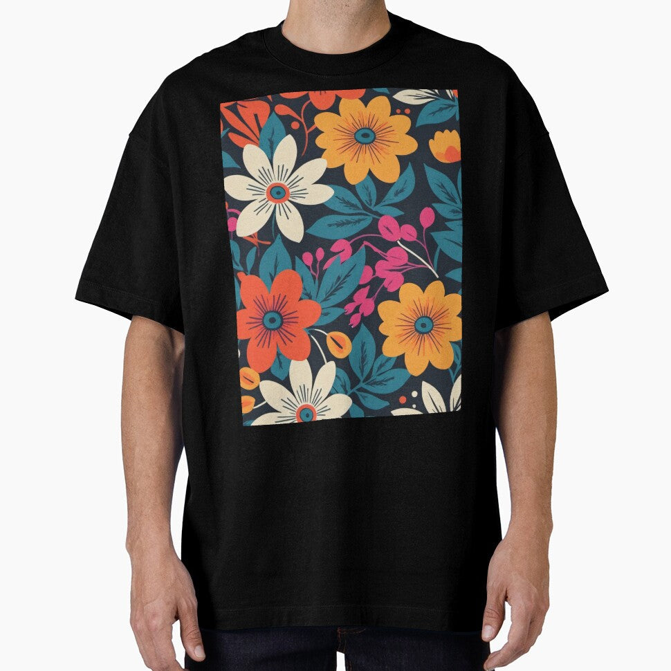 Vibrant Modern Floral Pattern by SeamPix Unisex , , , Long Sleeve Tee