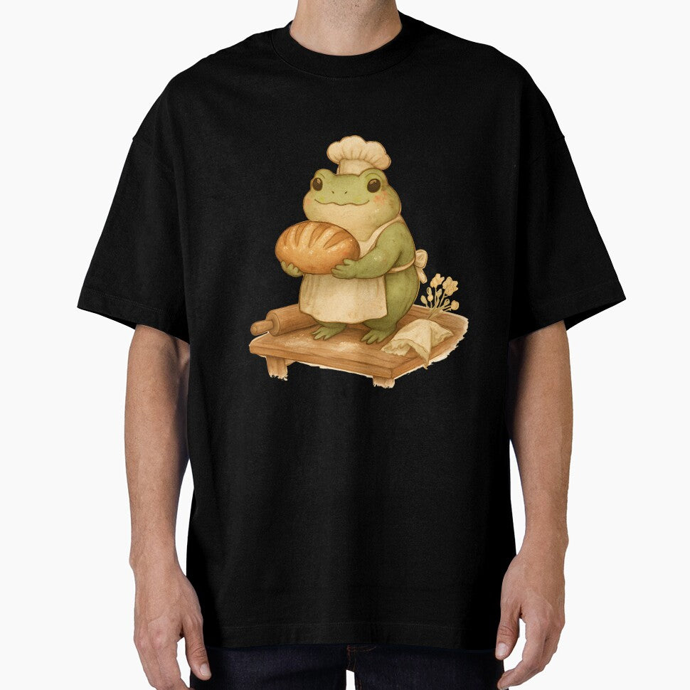 Cottagecore Frog Baking Sourdough Bread by SignumShop