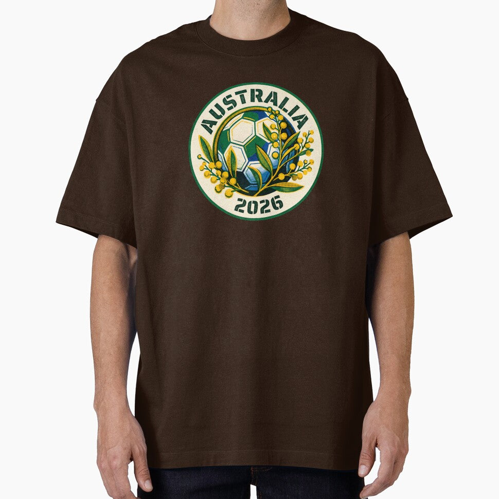 Vintage Australia 2026 Soccer Golden Wattle Badge by Imaginationbeyond Unisex , , , Long Sleeve Tee