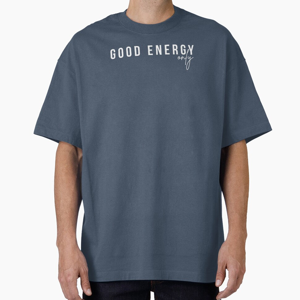 Good Energy Only | Minimalist Positive Typography Quote by Rush2Buy