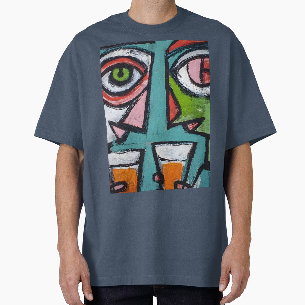 Vibrant Abstract Faces with Exaggerated Features- Bold Dynamic Geometric Shapes by OlfactoART Studio