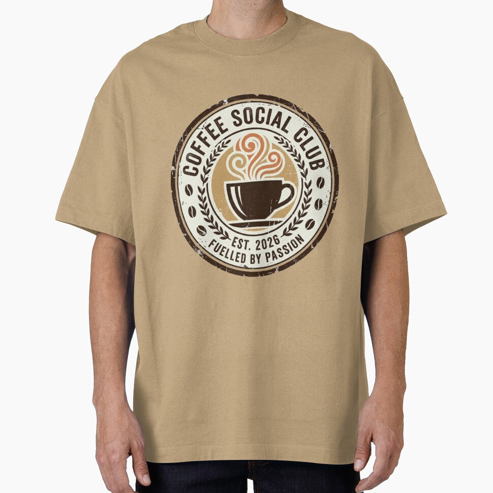 Coffee Social Club Vintage Coffee Design | Fueled by Passion Retro Coffee Lover Gift by CreativeNest Prints