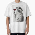 Golden Retriever Dog Drinking Red Wine & Wearing Sunglasses by CheekyAnimalz