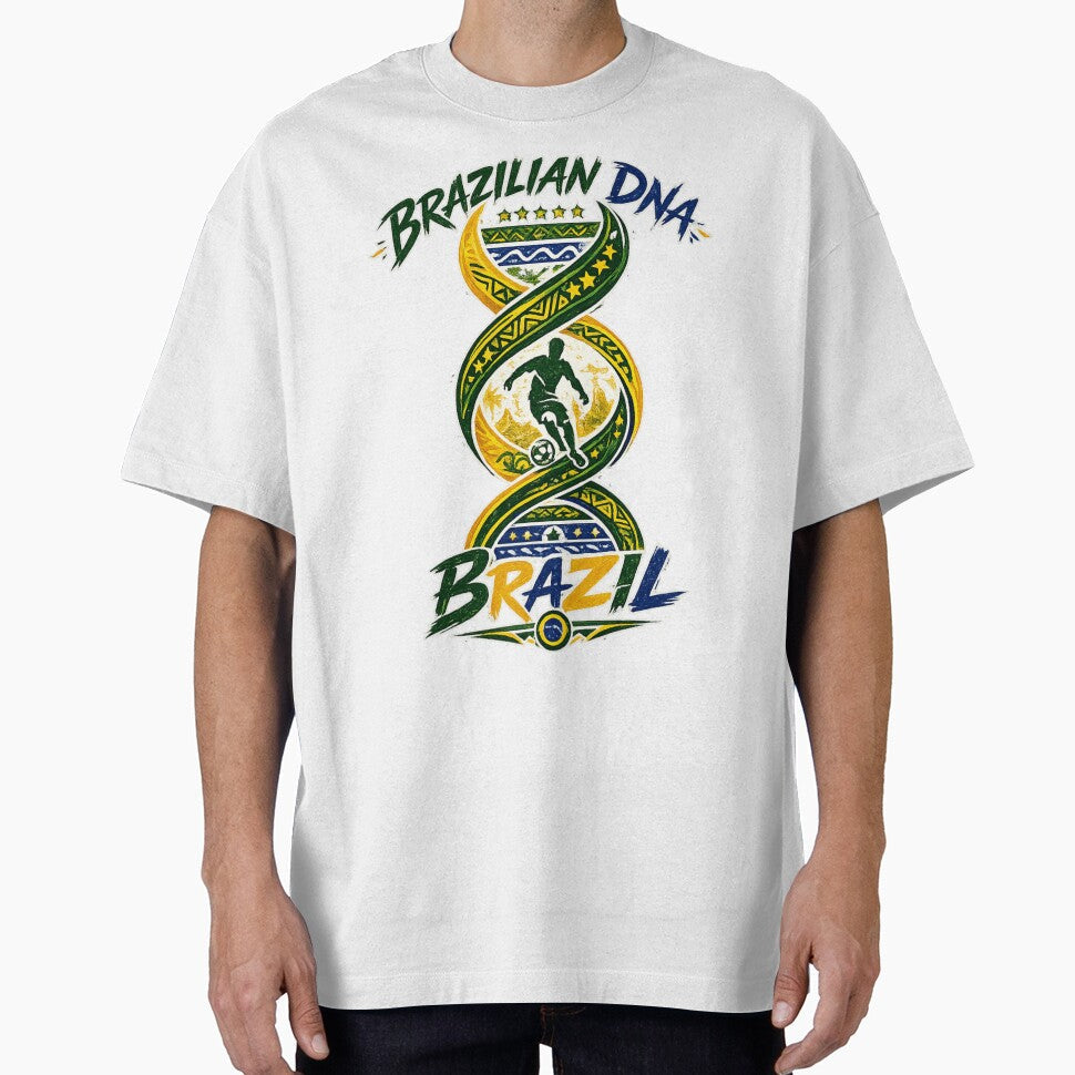 Football Brazilian DNA | Brazil Soccer Fan Design by Atlas Ink Lab Unisex , , , Long Sleeve Tee