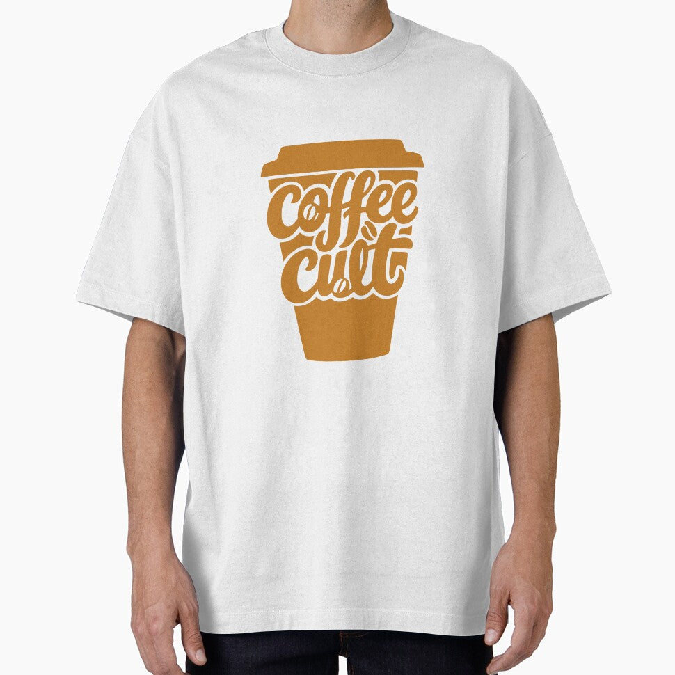 Coffee Cult Minimalist Takeaway Cup Typography Design by FlatInkStudio