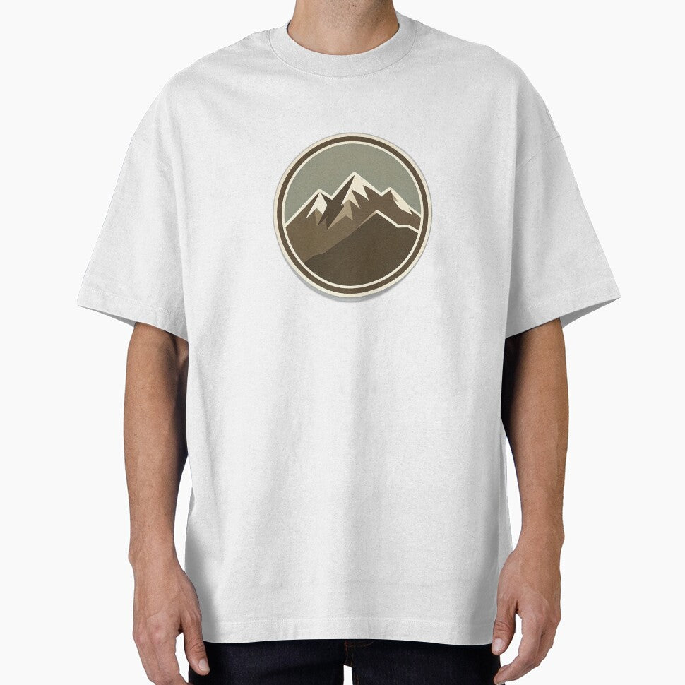 Minimalist Mountain Badge Sticker | Vintage Outdoor Adventure Design by Hari Arts