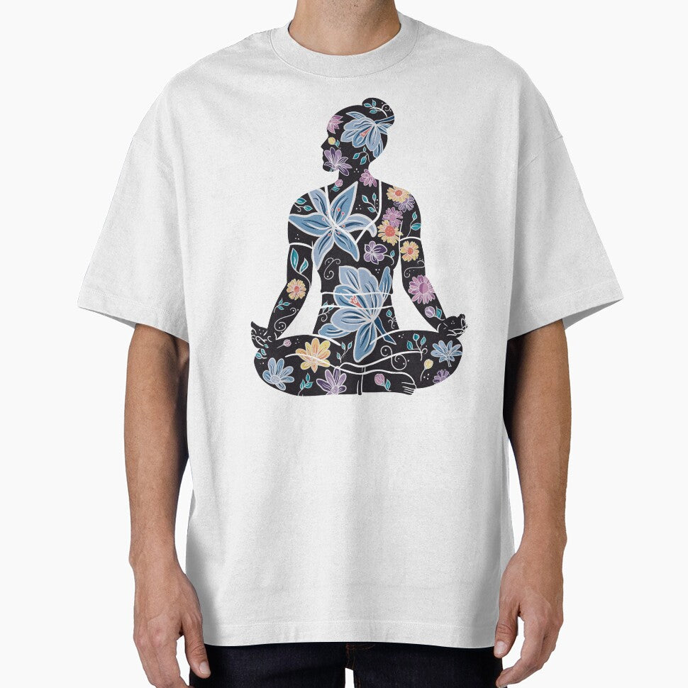 Cross-Legged Pose - Black Silhouette (Yoga Botanicals Series) by Winooski Designs