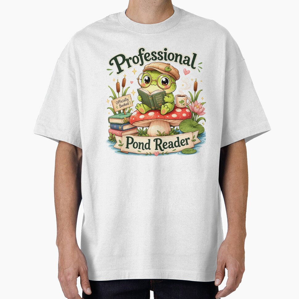 Professional Pond Reader – Cute Frog Book Lover Design by MotylekAnia
