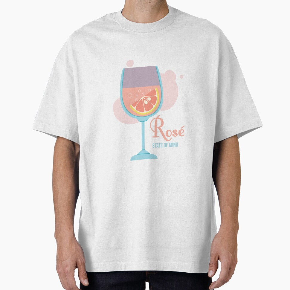 Rosé State of Mind | Rosé Wine Glass Illustration | Wine Lover Aesthetic | Summer Drink Design by luckyhue