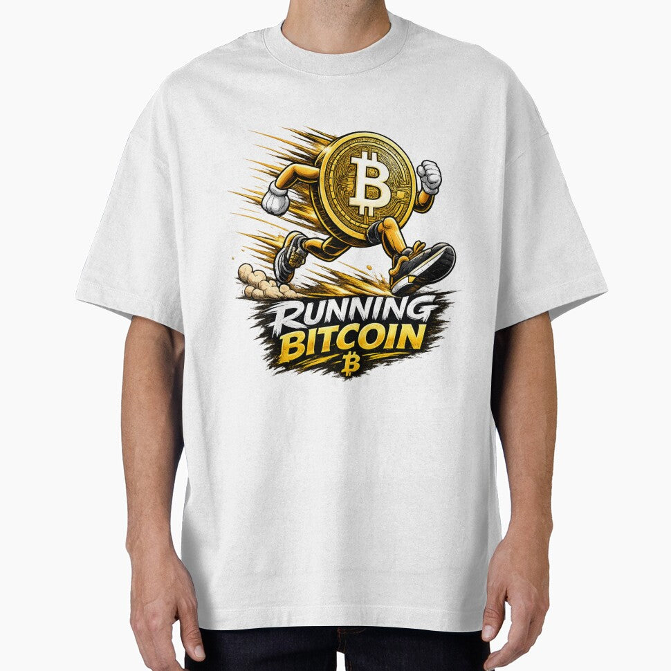 Running Bitcoin Coin Comic Mascot by tawscolors