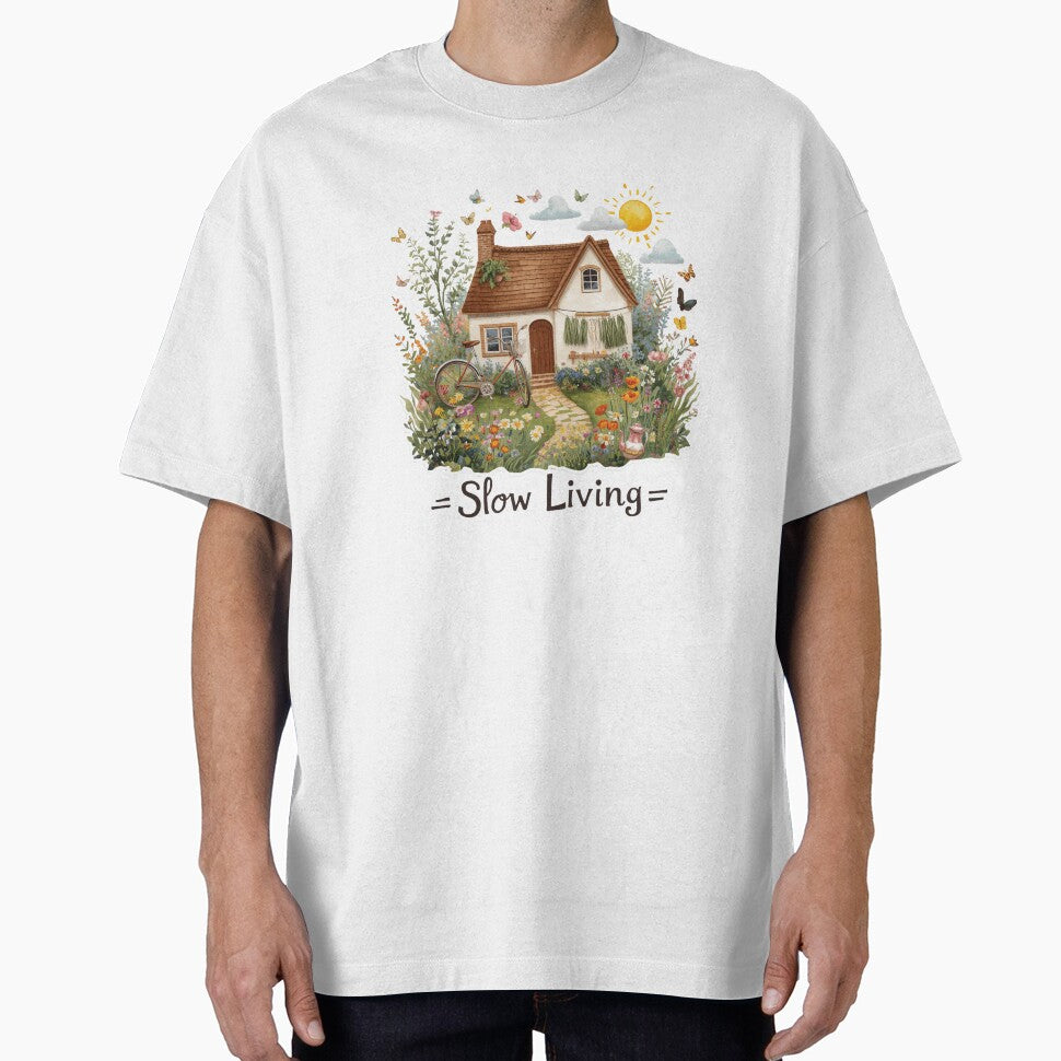 Slow Living | Whimsical Cottagecore Cottage Botanical Illustration by catcurio