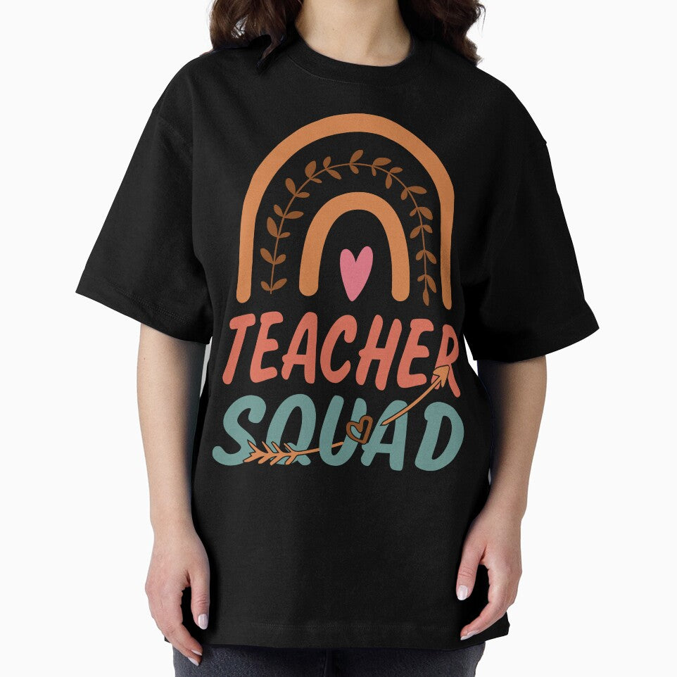 Teacher Squad Rainbow Quote Gift Idea For Men and Womens - Funny Teacher by Mmmm3344