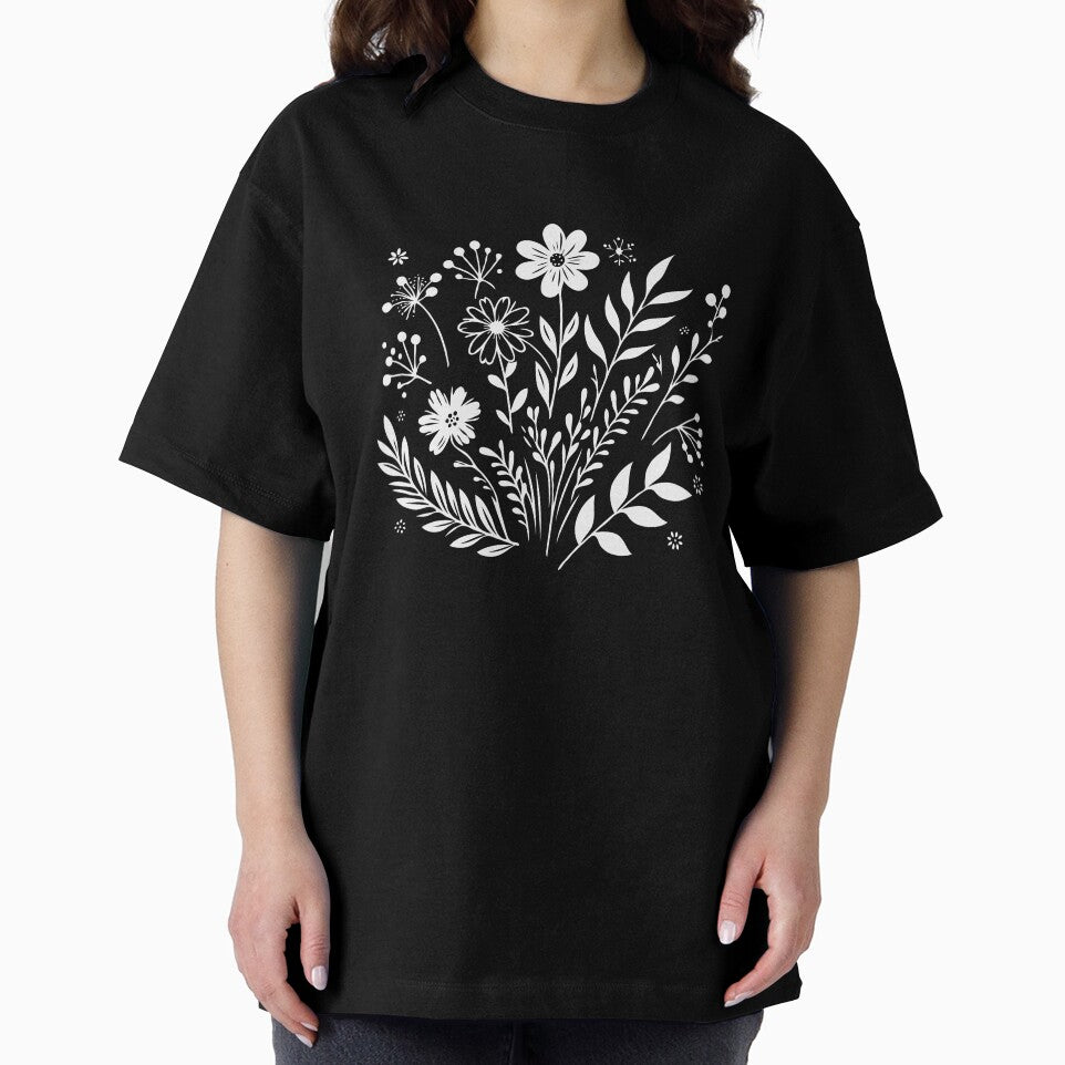 Elegant Minimalist Floral T-Shirts, Gifts for Women, Flowers Crewneck Sweatshirt, AestheticTees, Floral Shirts for Women, Wild Flowers Graphic Tees by teecraftstudios