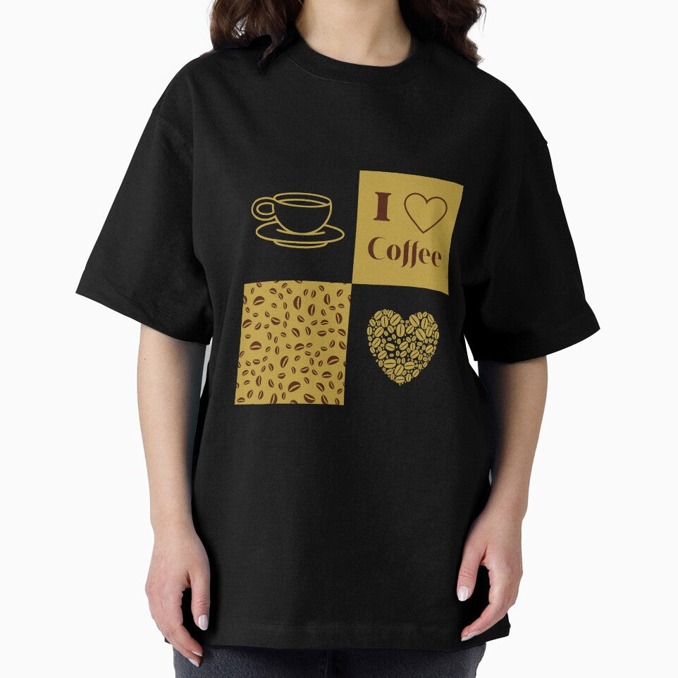 I love Coffee Grid Pattern by trendingatees