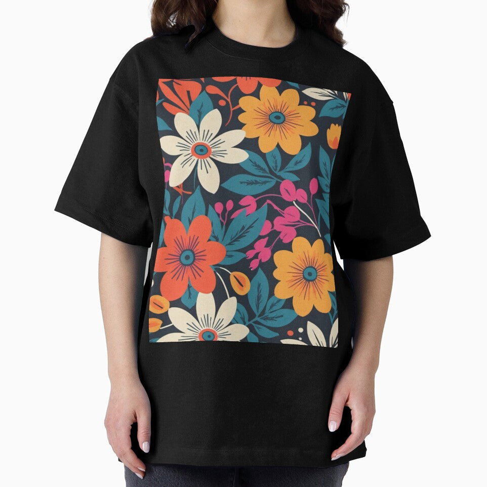 Vibrant Modern Floral Pattern by SeamPix Unisex , , , Long Sleeve Tee