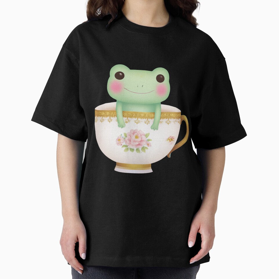 Cute Frog in Vintage Teacup Sticker by Ai Enchanted Art | Cottagecore • Whimsigoth • Aesthetic Designs