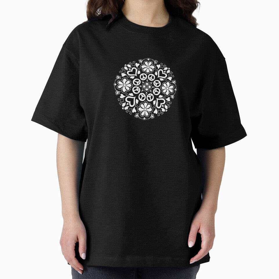 Peace and love collection (White mandala, pink background) by AnnasDigitalArt