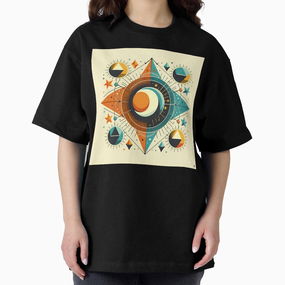 Geometric Sun and Moon Celestial Mandala by InkSmithery