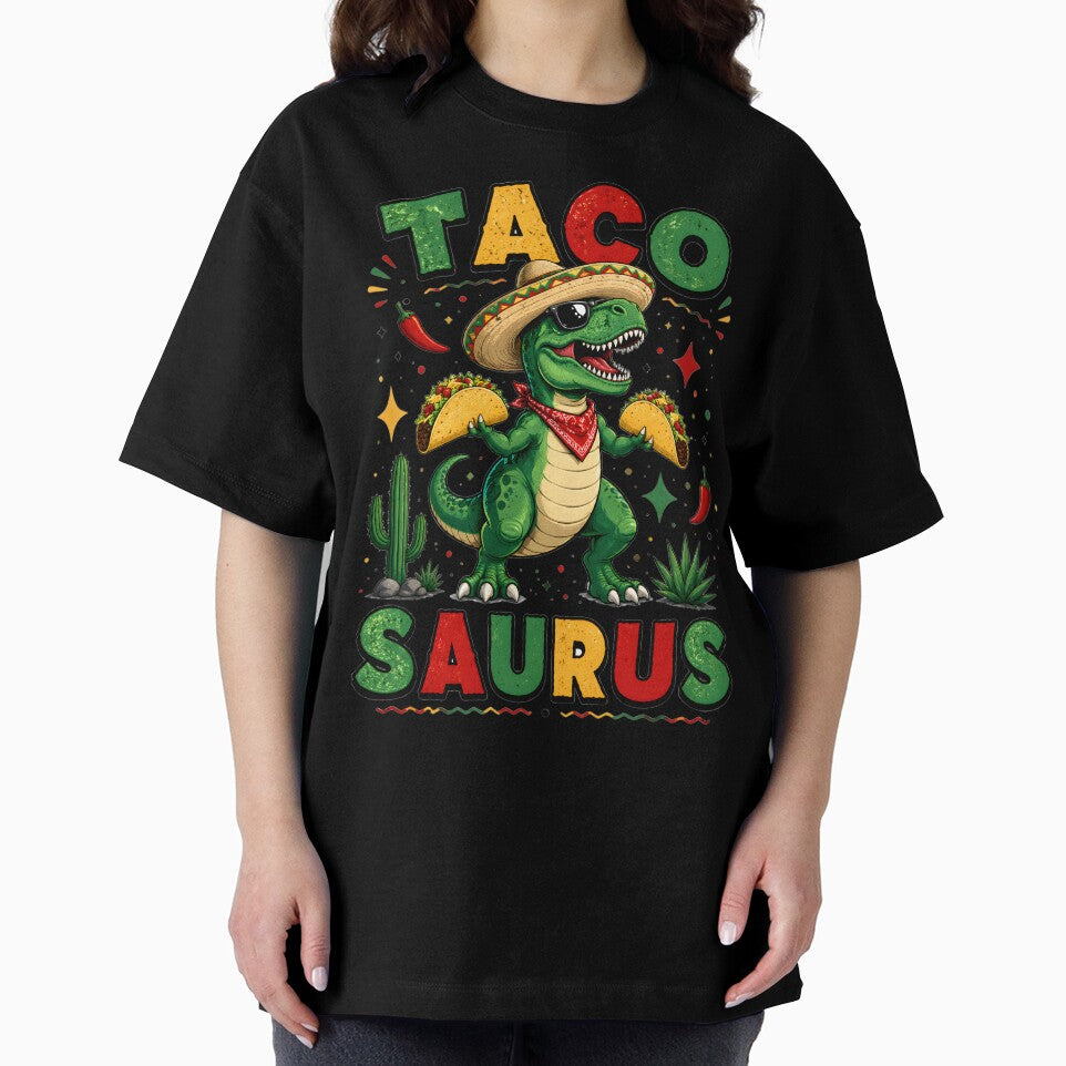 Taco Saurus T Rex Dinosaur Eating Tacos Sombrero Mexican Food Lover by AnnDesignStudio