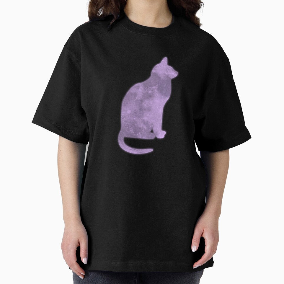 Purple Moon Cat Silhouette by wonderxwander
