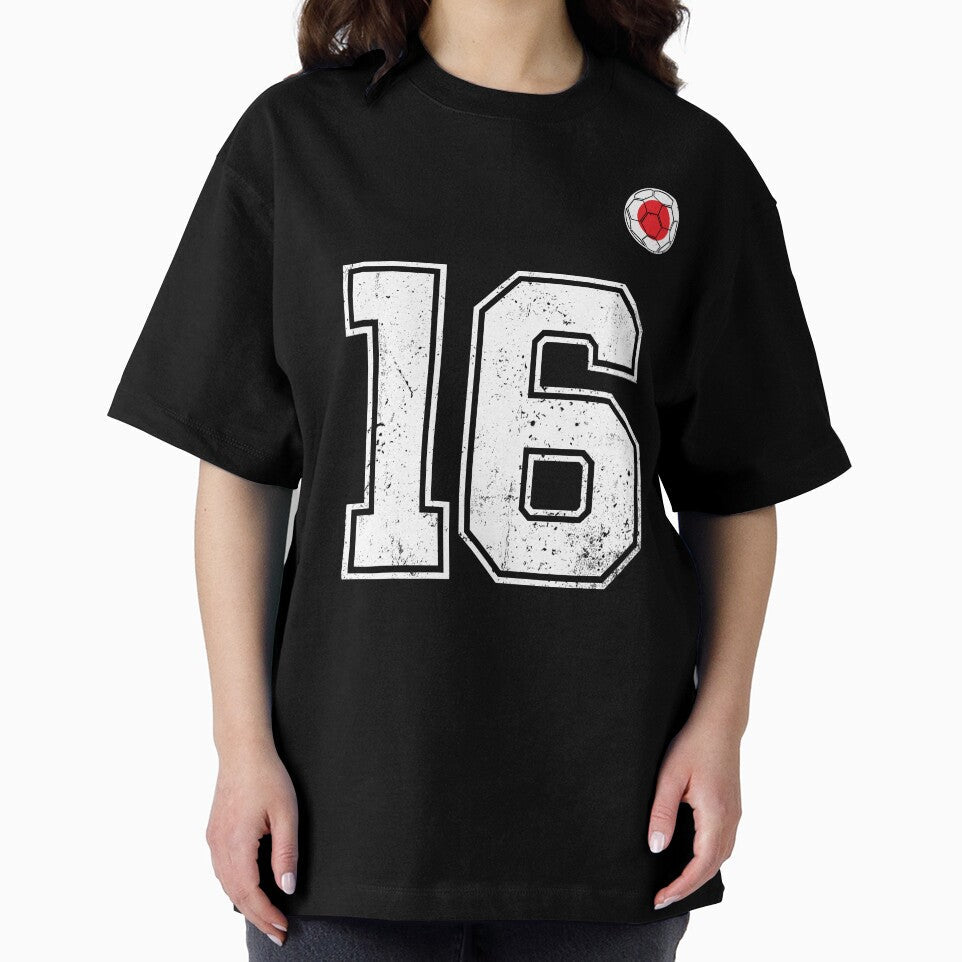 Japan Soccer Number 16 Vintage Sports Fan by LiviuGligoros Unisex , , , Long Sleeve Tee