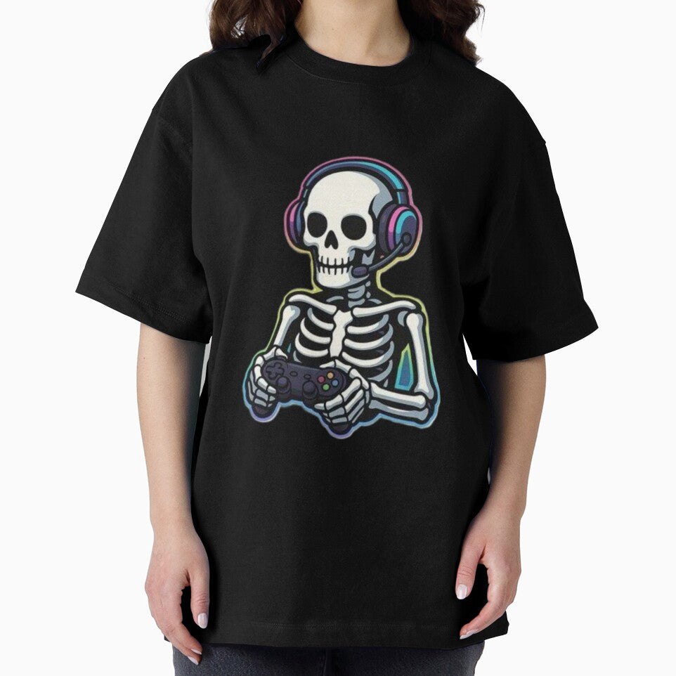 Cute Skeleton Gamer with Headset | Gaming Skull Cartoon Sticker by SkeletonMood