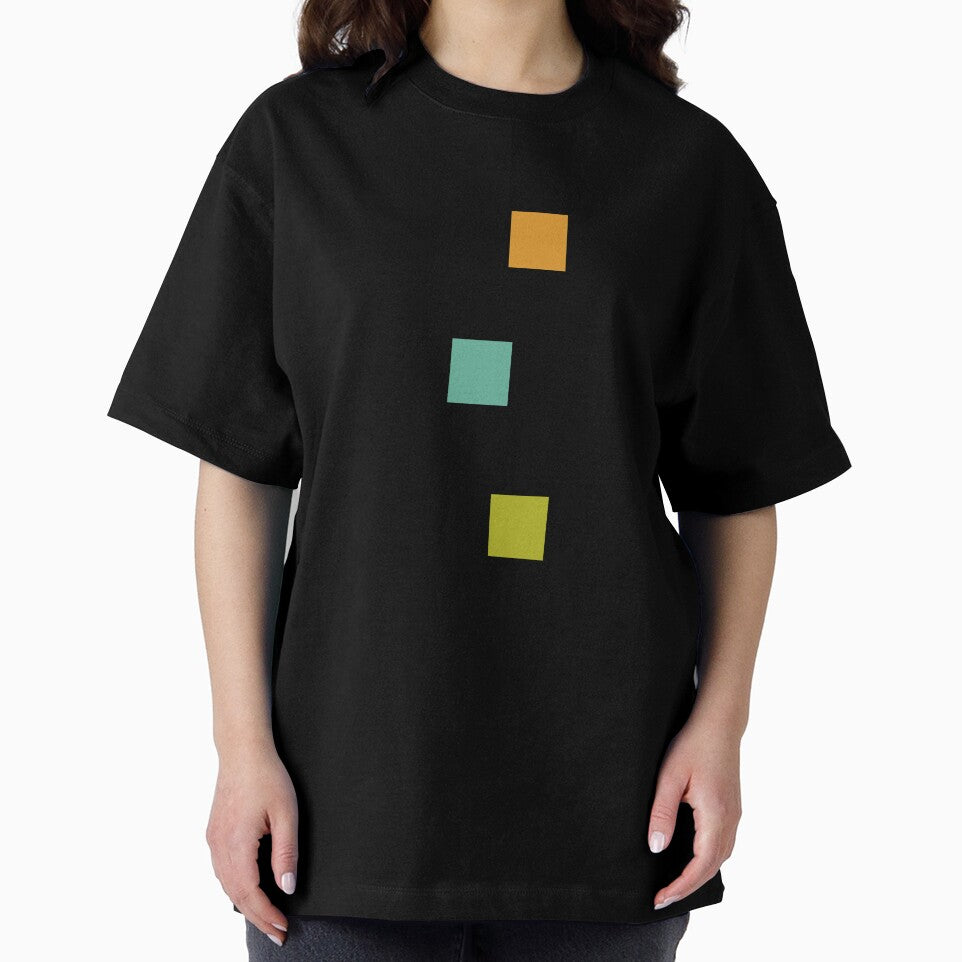 Turquise Green and Orange Squares and Lines by Orchard Berry