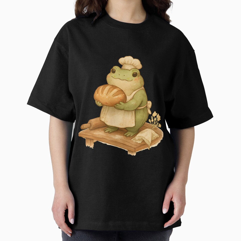 Cottagecore Frog Baking Sourdough Bread by SignumShop