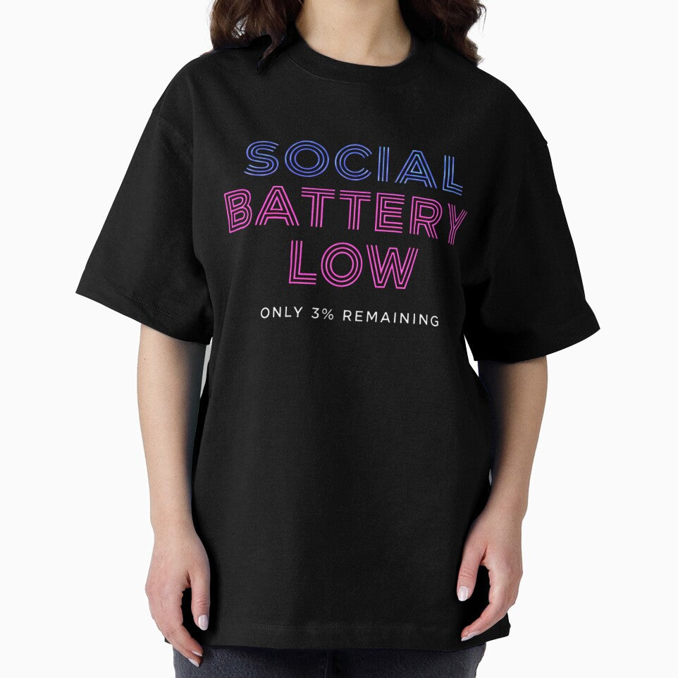 Neon Social Battery Low Quote by SholoStudio