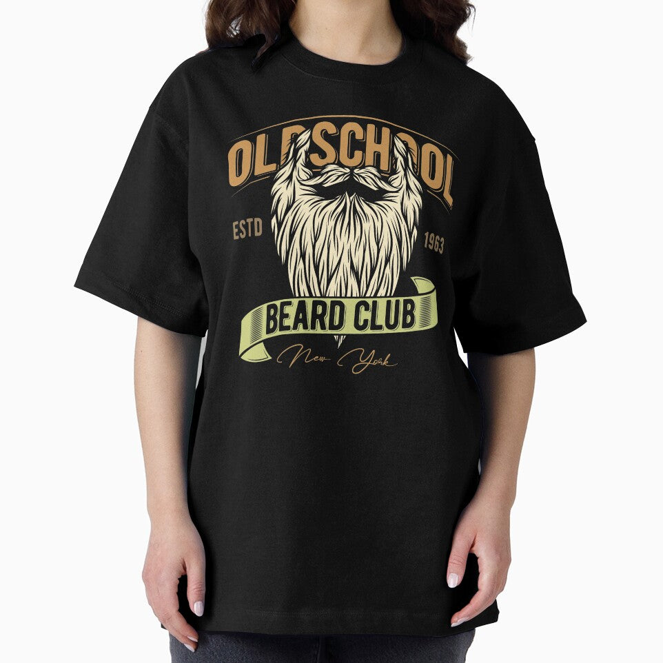 Old School Beard Club 1963 New York Barber Vintage Barbershop Retro Illustration by MemphisCenter