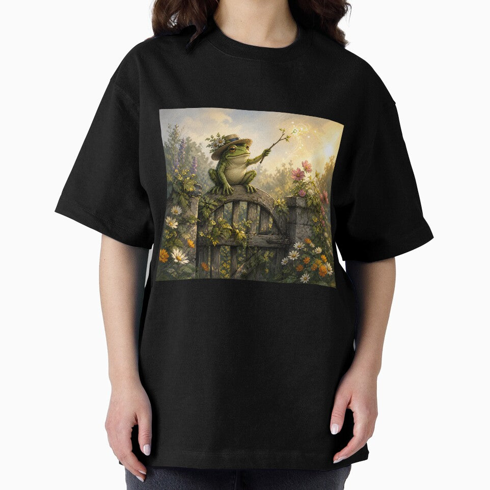 Garden Gate Guardian - Cute Cottagecore Frog by bapupa