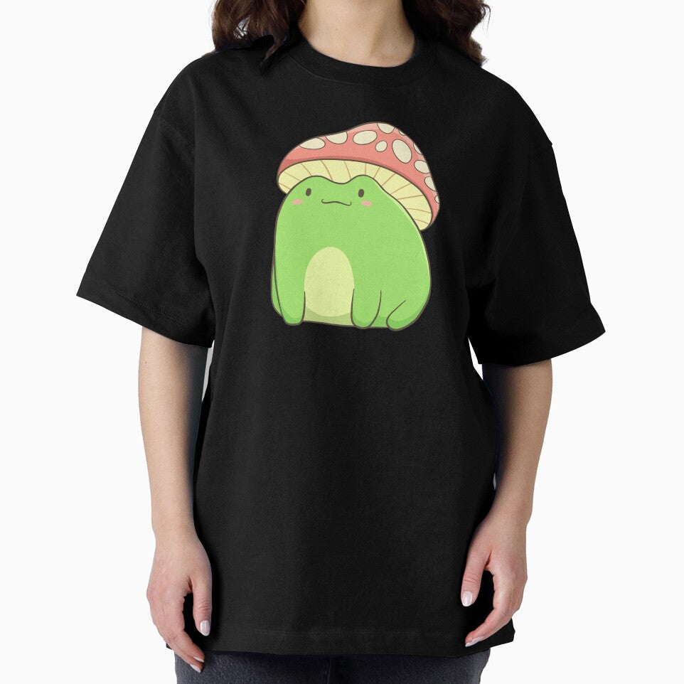 Cottagecore Frog With Toadstool Mushroom Hat by Delightfully Cynical