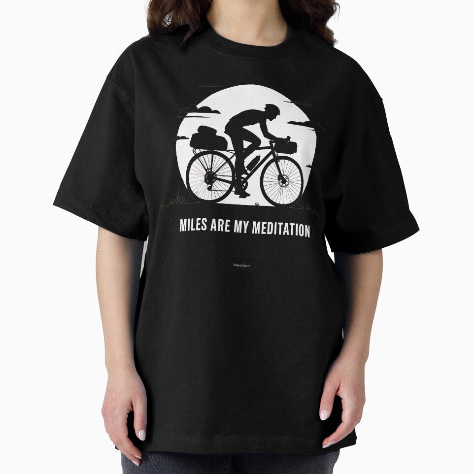 Miles Are My Meditation – Long Distance Cycling Minimalist T-Shirt by ImaginedSpace7