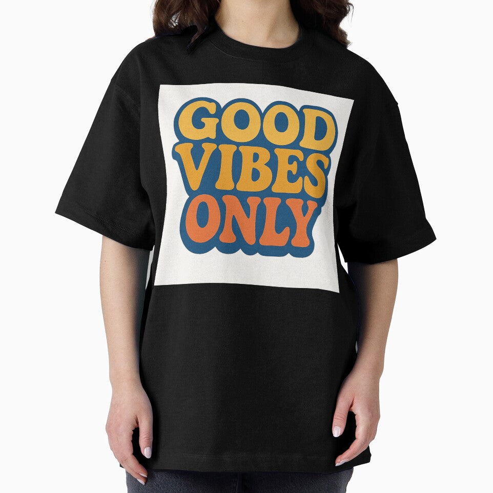 Good Vibes Only Retro 70s Style Positive Quote Typography – Groovy Vintage Design for Stickers, T-Shirts & Gifts by AKurita
