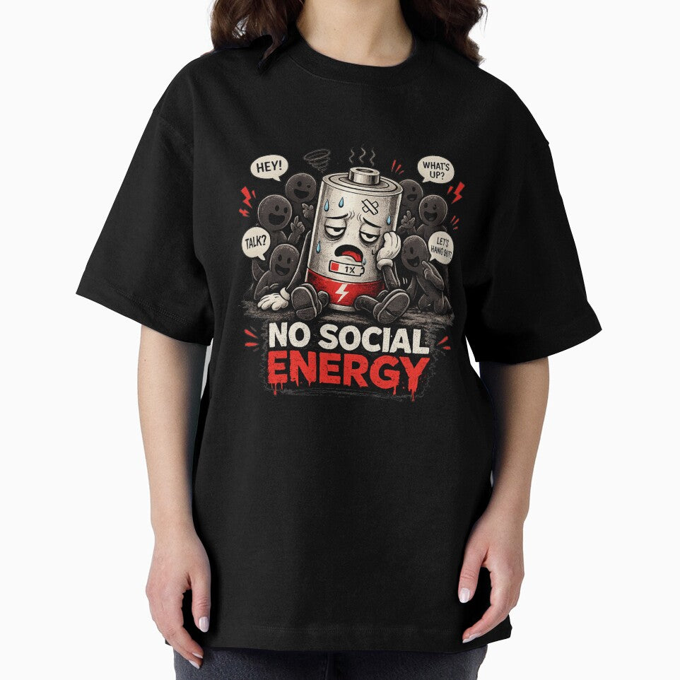 No Social Energy Shirt – Introvert Mood Tee by DesignTeamHub