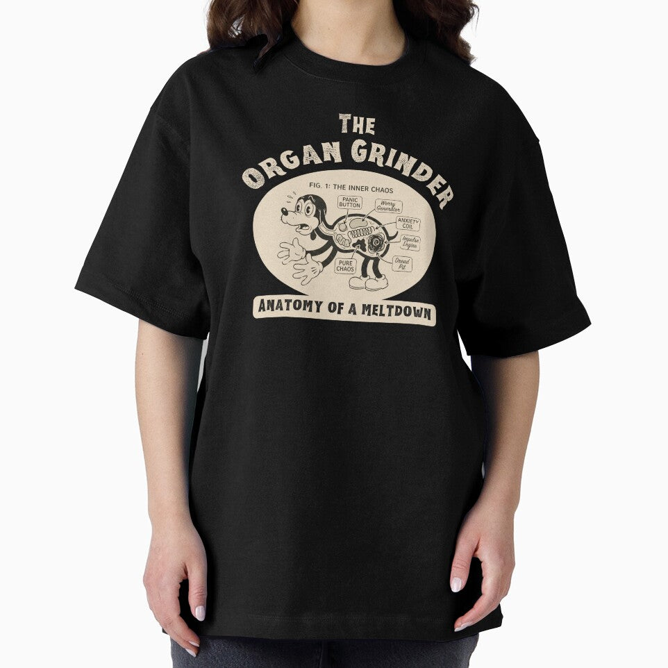 The Organ Grinder Retro Anatomy T-Shirt Vintage 1930s Cartoon Dog Meltdown Graphic Tee by Guilty Kick