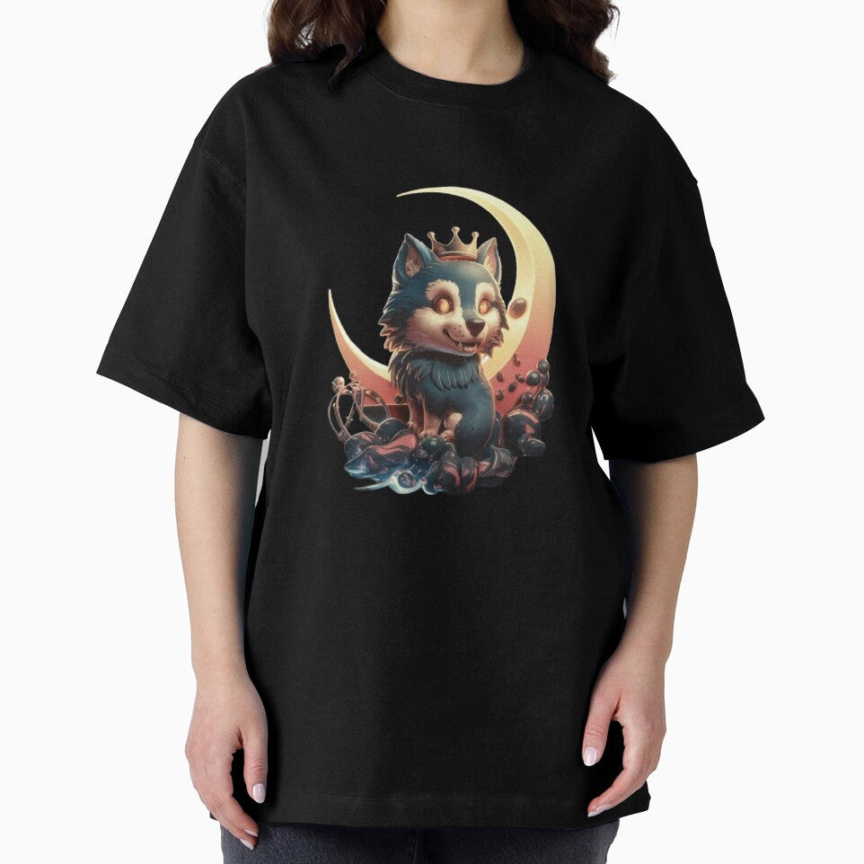 Retro Wolf Graphic - 90s Nostalgia Oversized Unisex Top by TrendTrove1