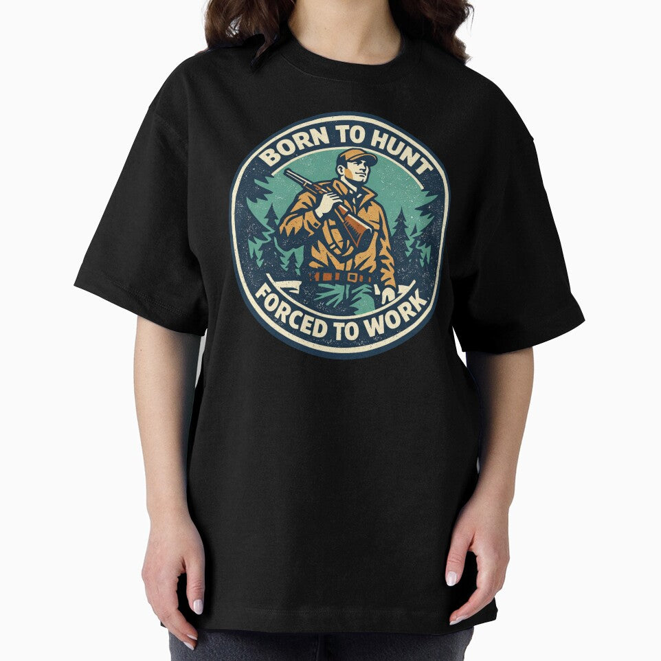 Born to Hunt Forced to Work Sticker | Vintage Hunting Design | Hunter Gift | Retro Outdoor Tee by Fierce Wave Supply Co.
