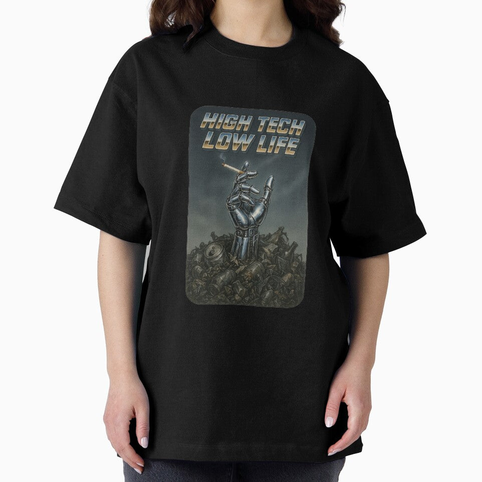 High Tech Low Life – Retro Cyberpunk Robotic Hand Poster by The Devil's Bargain