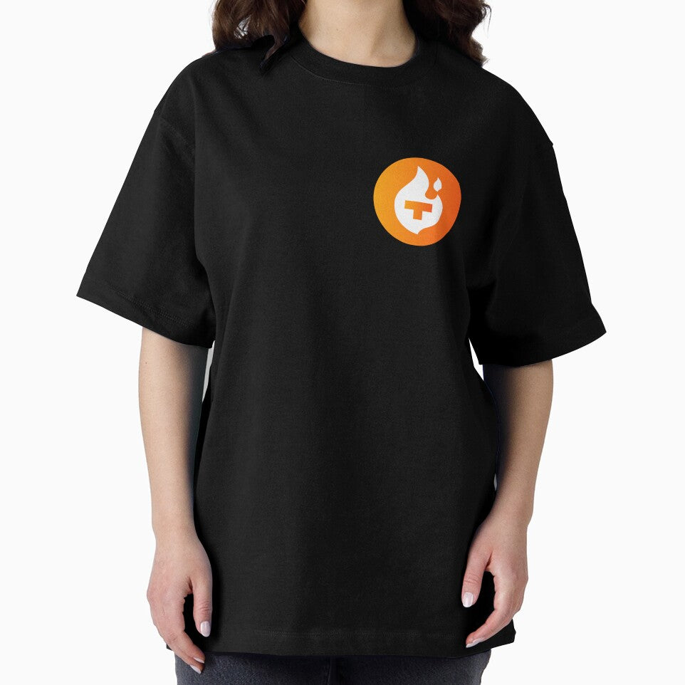 Theta Fuel TFUEL Crypto Fire Flame Logo Orange Circle by mkilpt