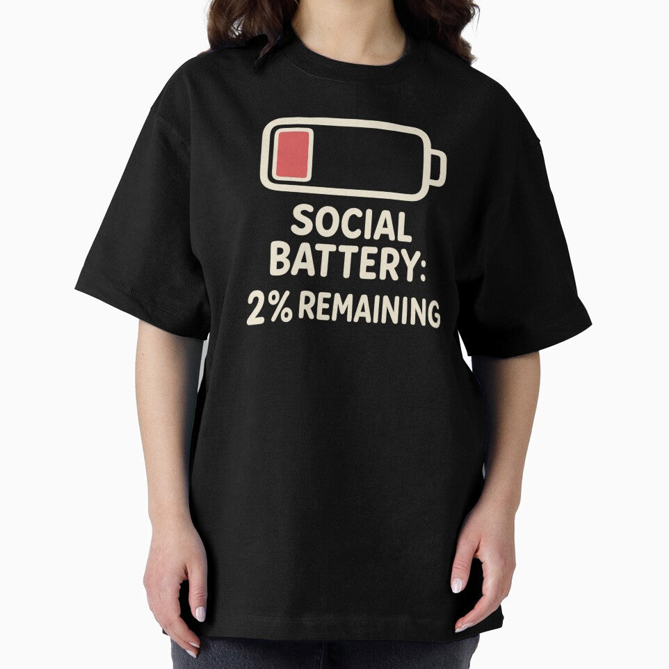 Social Battery 2% Remaining Funny Gifts For Introverts by LookARTIST