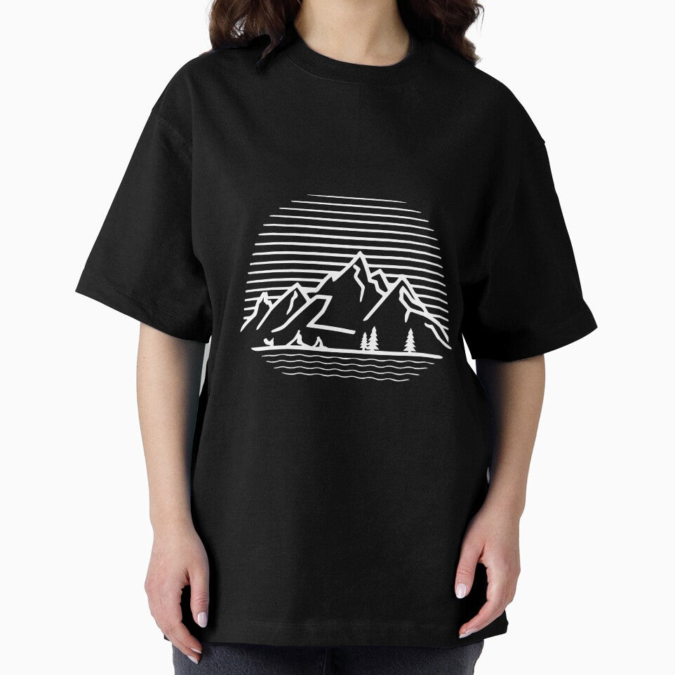 Simple design of mountain and sky by sunlight-tshirt