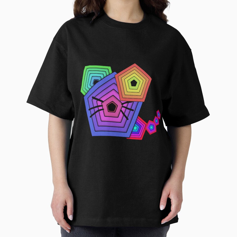 Pentagonal Purr: Overlapping Cat with Tail by EnjoYarty
